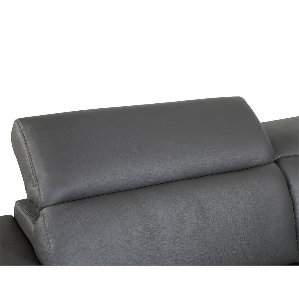 Genuine Italian Leather Loveseat in Gray M21388