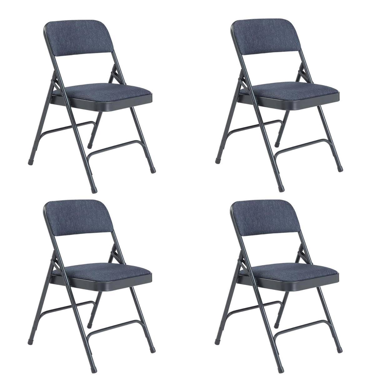 4 Pack Deluxe Fabric Folding Chair, Imperial Blue I36025