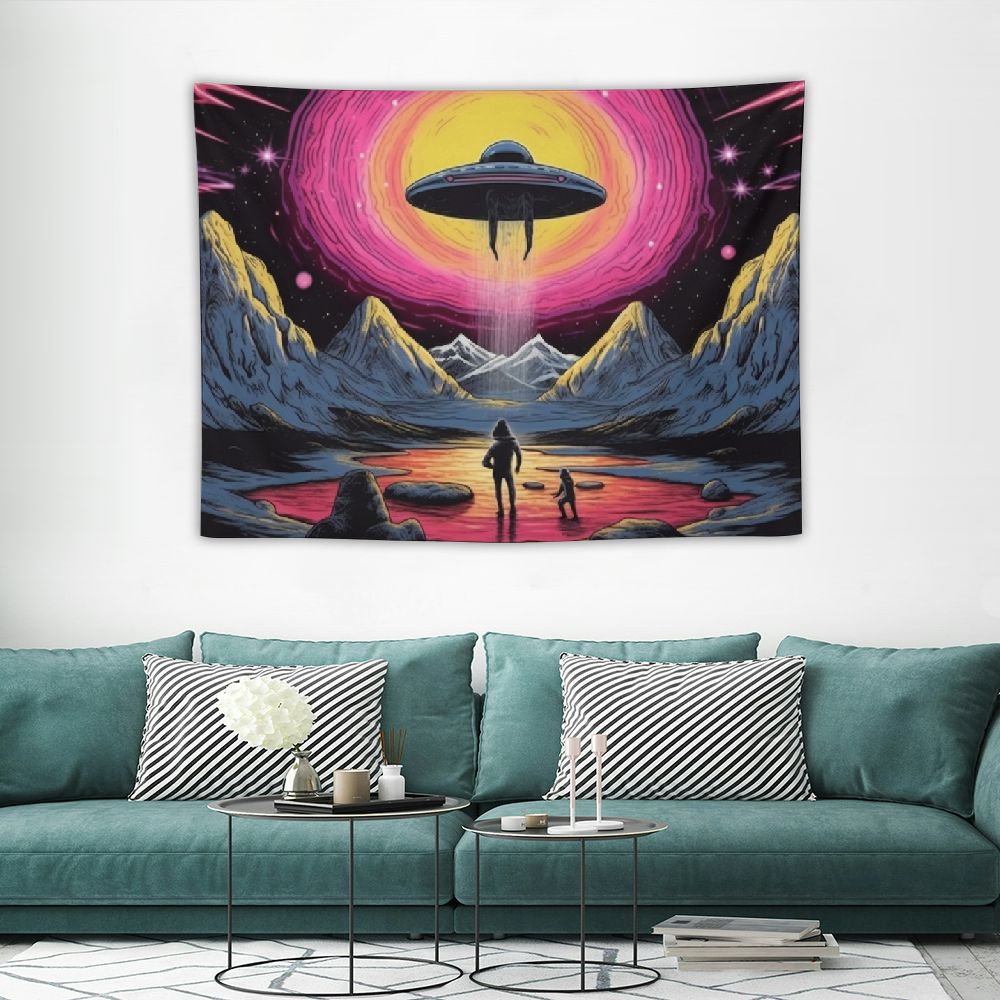 UFO Astronaut Galaxy Space Wall Art Tapestry U674