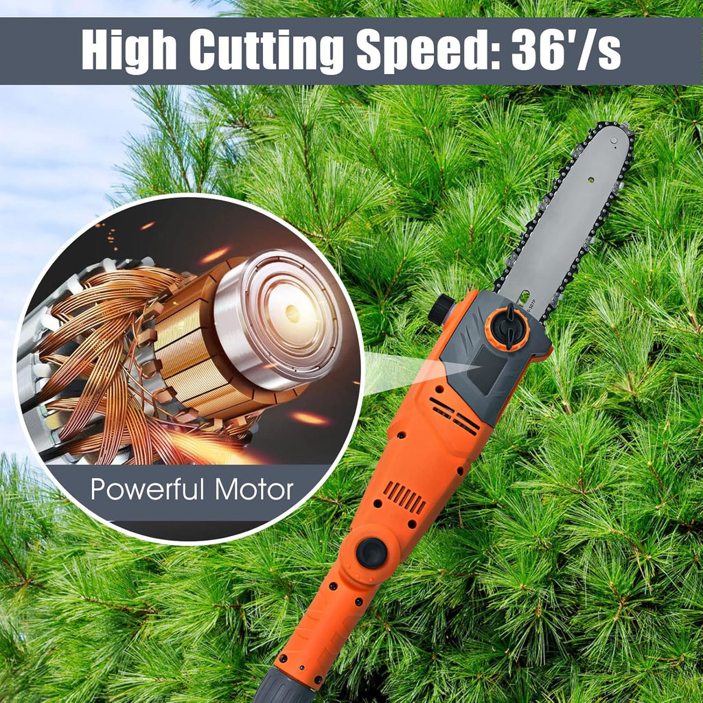 10 Inch 8 Amp Multi-Angle Pole Chain Saw with Telescoping Handle U546651