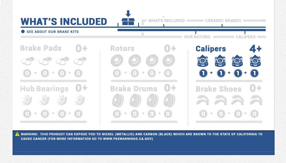 Front and Rear Semi-Loaded Caliper Assembly Set Kit E3933