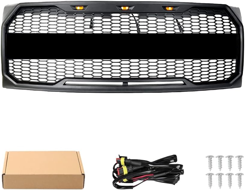 Matte Black Grille with LED Lights Y420