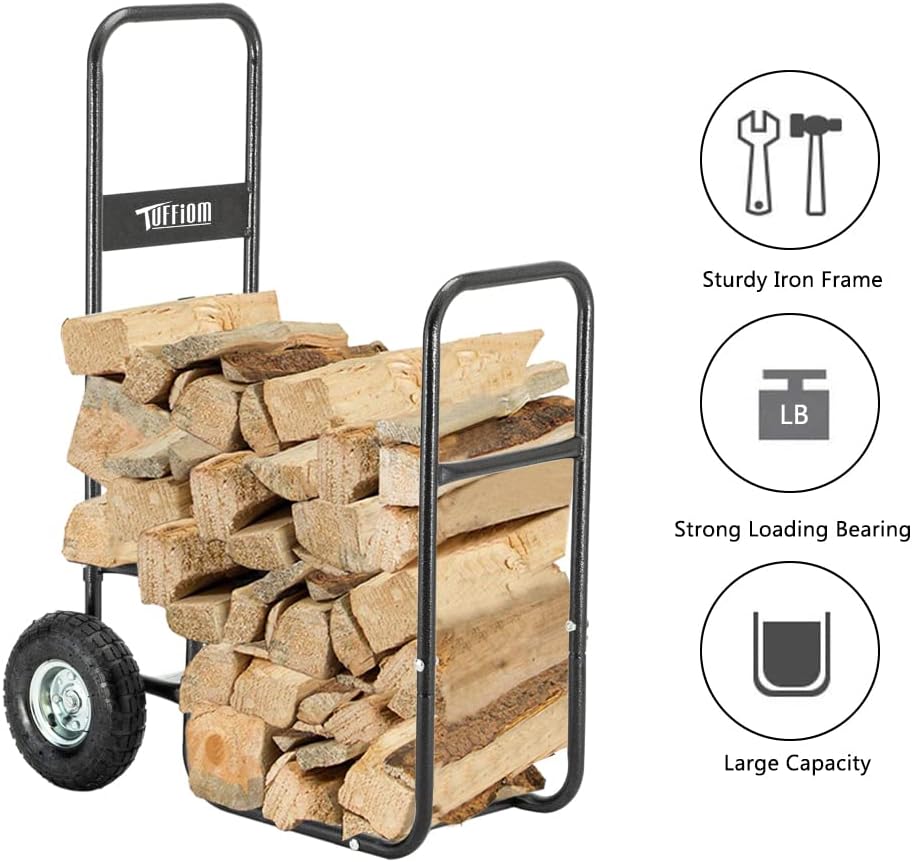 Firewood Cart with Large Wheels S69754