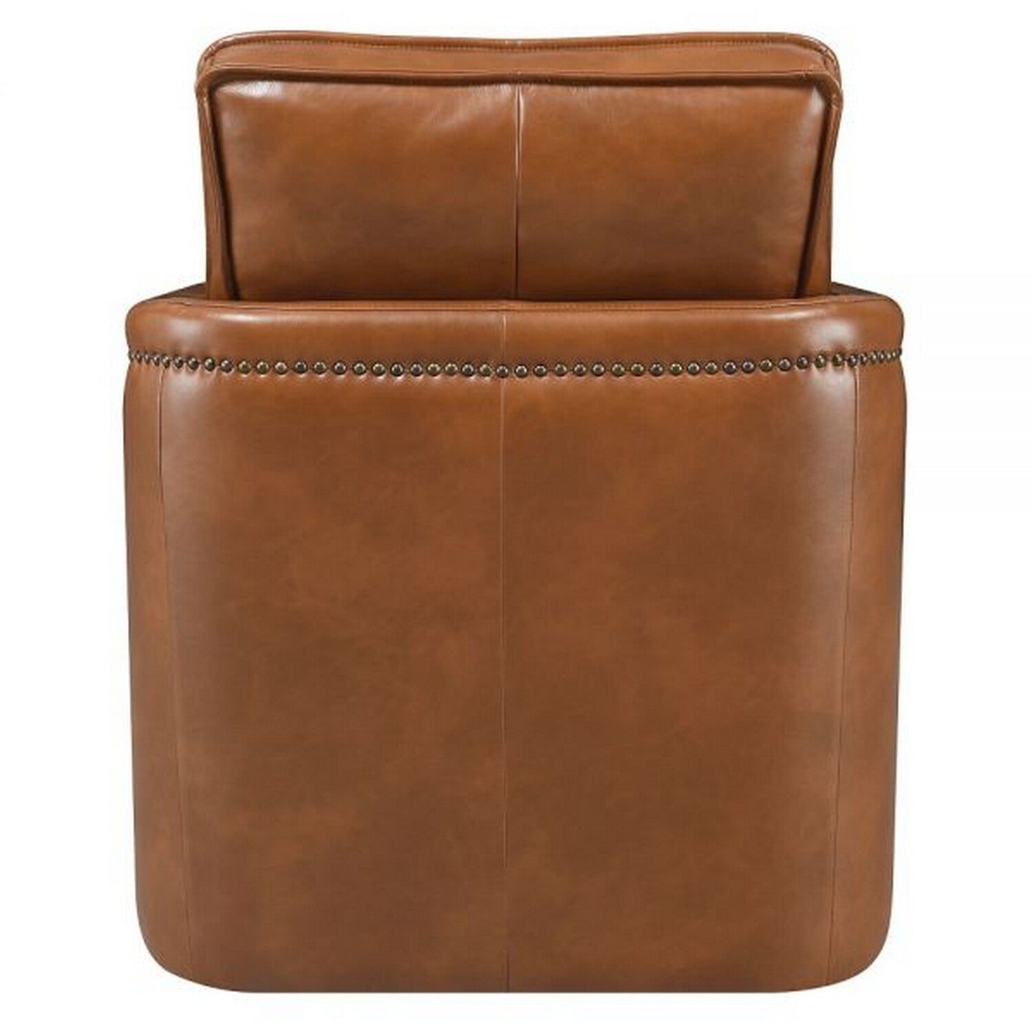 Brown Faux Leather Swivel Accent Chair F15467