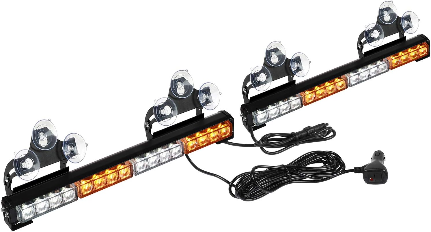 2x16.8 inch 32LED Emergency Flashing LED Traffic Advisor Strobe Light Bar (Red/White) Pack of 2 E688