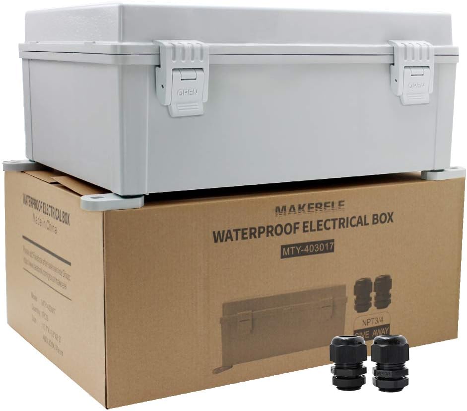 Outdoor Electrical Box with Internal Mounting Panel, Hinged Cover, Plastic W7730