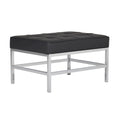 Black Bonded Leather Rectangle Ottoman I64366