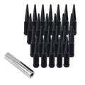 24 x Black M14x1.5 Solid Metal Wheel Spike Lug Nuts D714