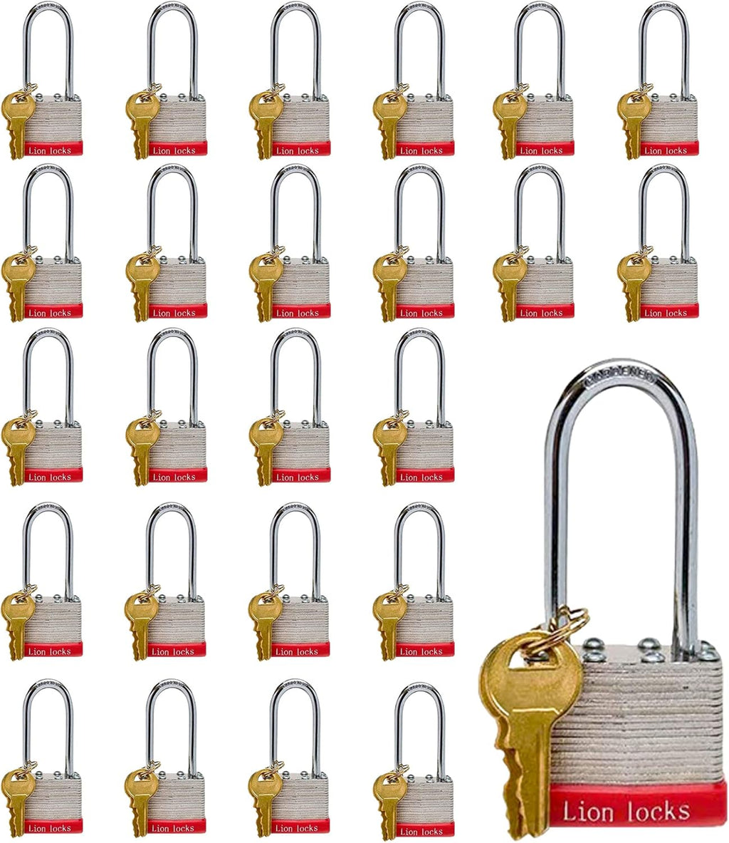 24 Keyed-Alike Padlocks, 48 Keys, Hardened Steel Case, Brass Pin Cylinder R26553