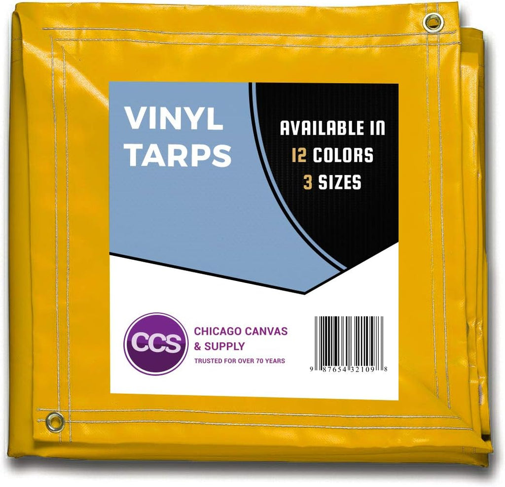 White 10 by 12 Feet Waterproof Vinyl Tarp with Rustproof Grommets X241