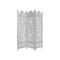 White Carved Wood Room Divider 72 Inches D16405