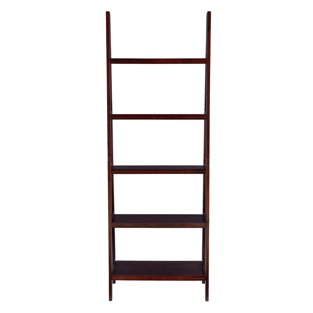 5-Shelf Ladder Bookcase, 72" Height, Espresso Finish N402