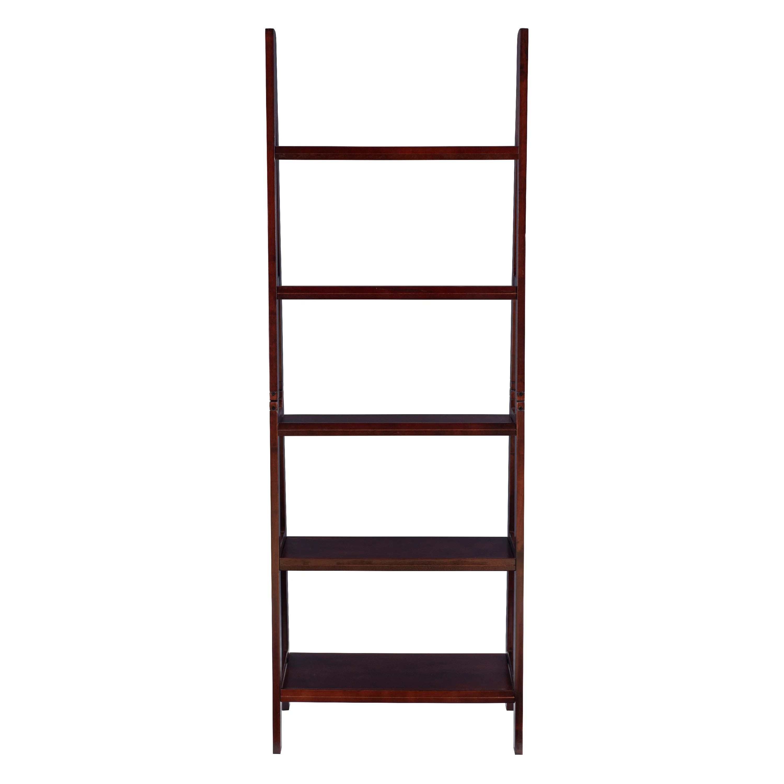 5-Shelf Ladder Bookcase, 72" Height, Espresso Finish N402