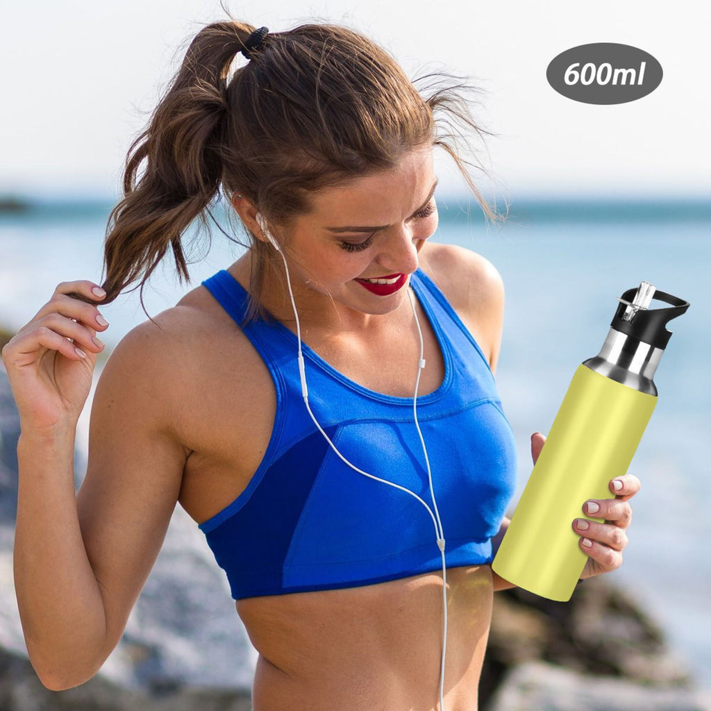 20 OZ Stainless Steel Vacuum Insulated Water Bottle with Straw Lid Y56433