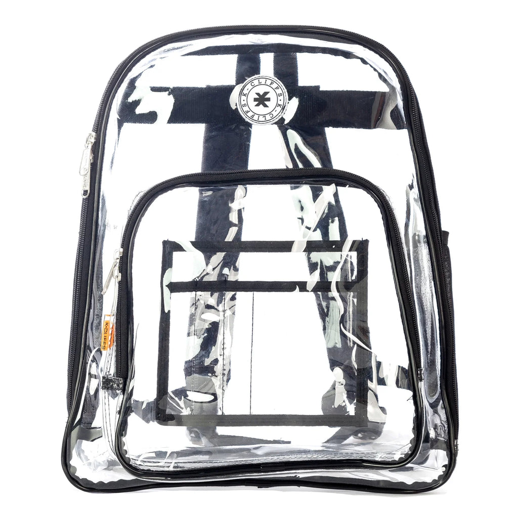 Clear Heavy Duty Transparent Backpack Black C15519