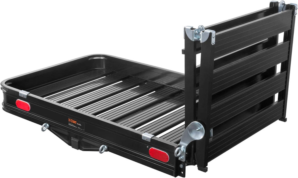 Black Aluminum Hitch Cargo Carrier with Ramp E9139