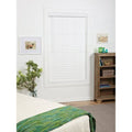 White Cordless Faux Wood Blinds W5590