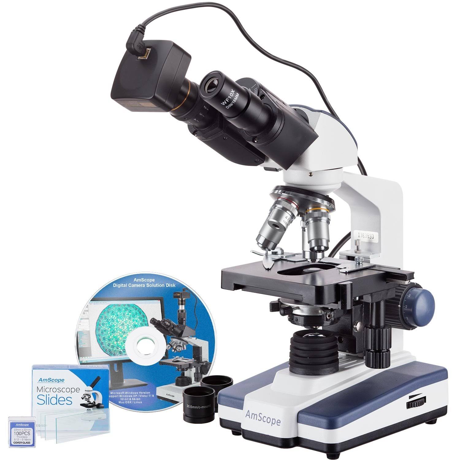 40X-2500X LED Binocular Compound Microscope with 5MP Camera A30580