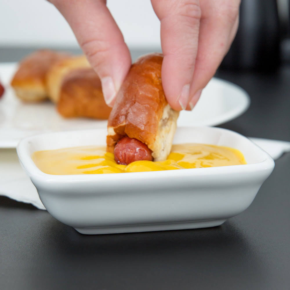 White Rectangular Sauce Dish 4oz B557