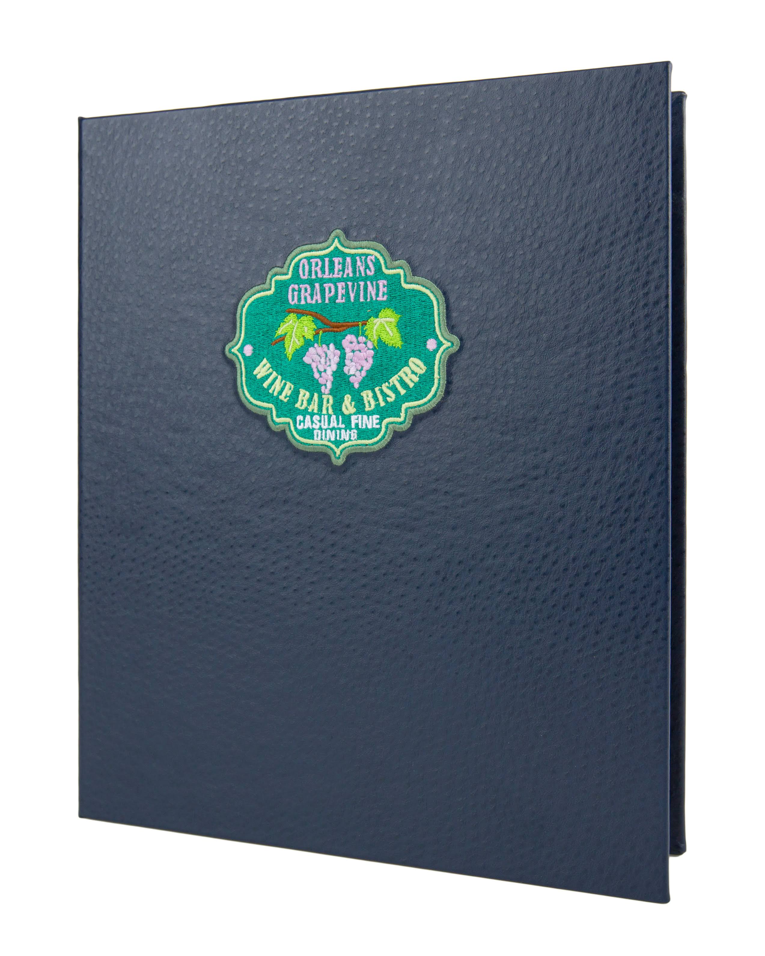 Cobalt Blue Ostrich Casebound Menu X169