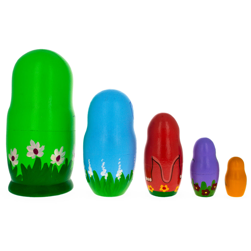 Set of 5 Wooden Nesting Dolls I412