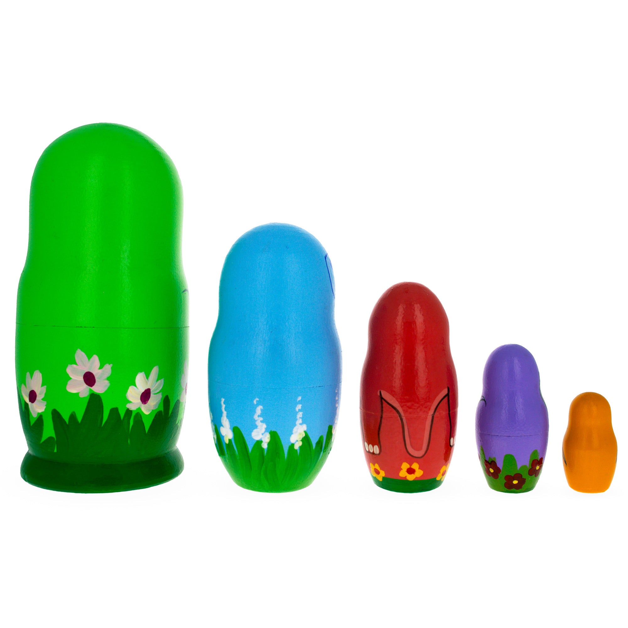 Set of 5 Wooden Nesting Dolls I412