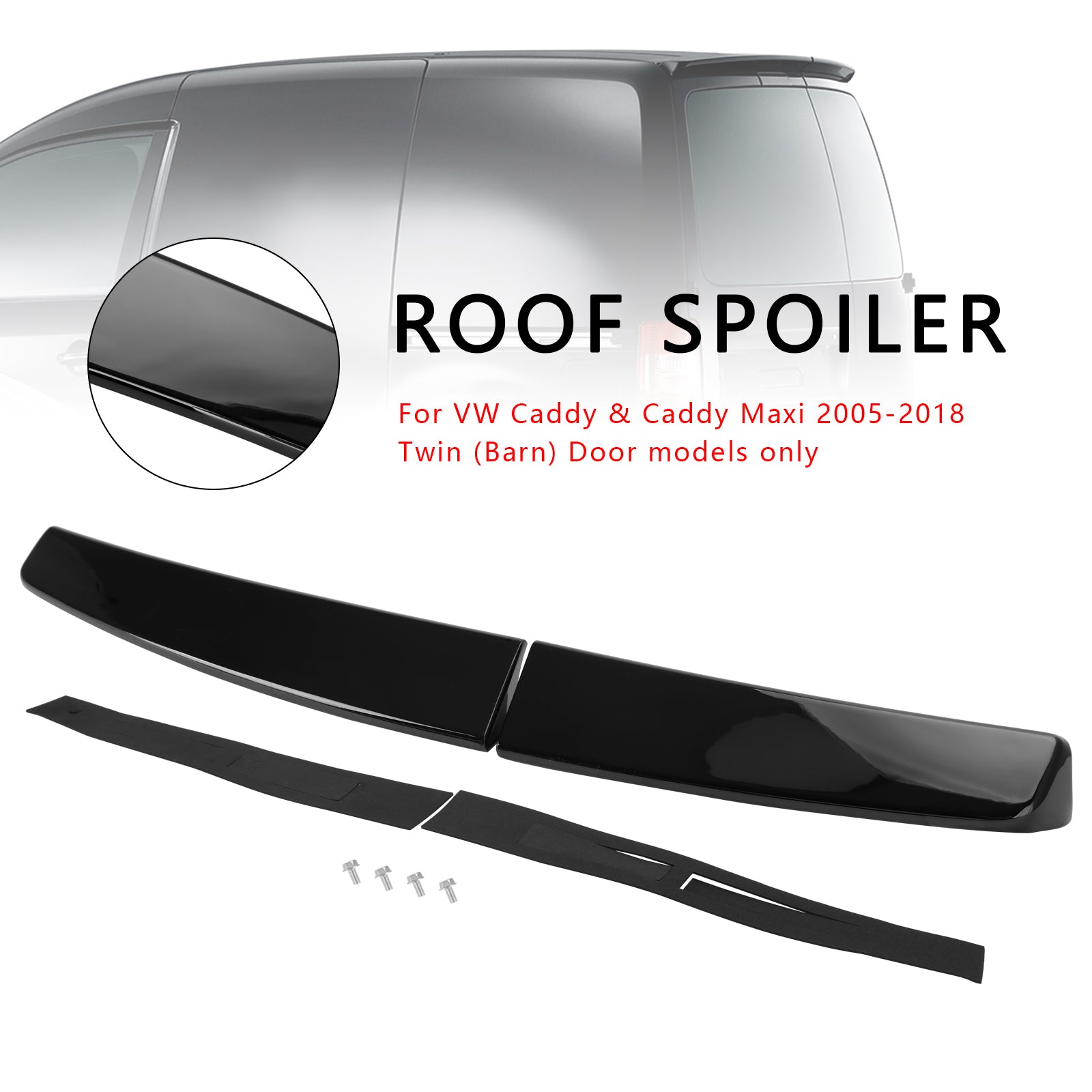 Gloss Black Rear Twin Barn Door Trunk Spoiler C460593