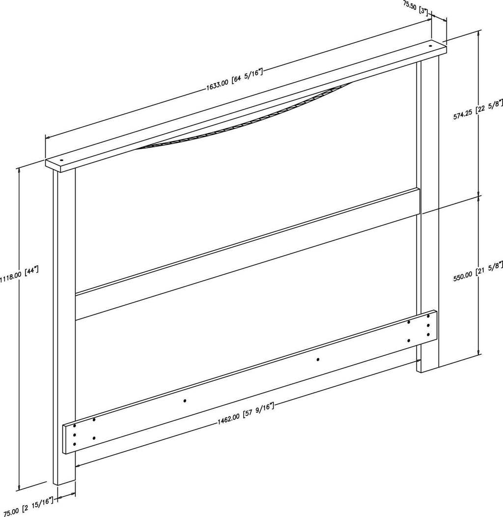 Full/Queen Headboard - Natural Maple B990