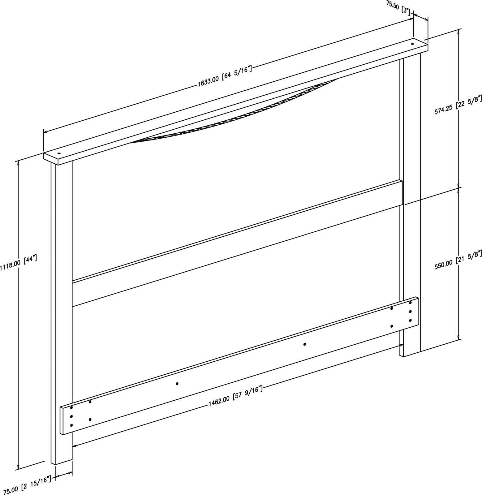 Full/Queen Headboard - Natural Maple B990