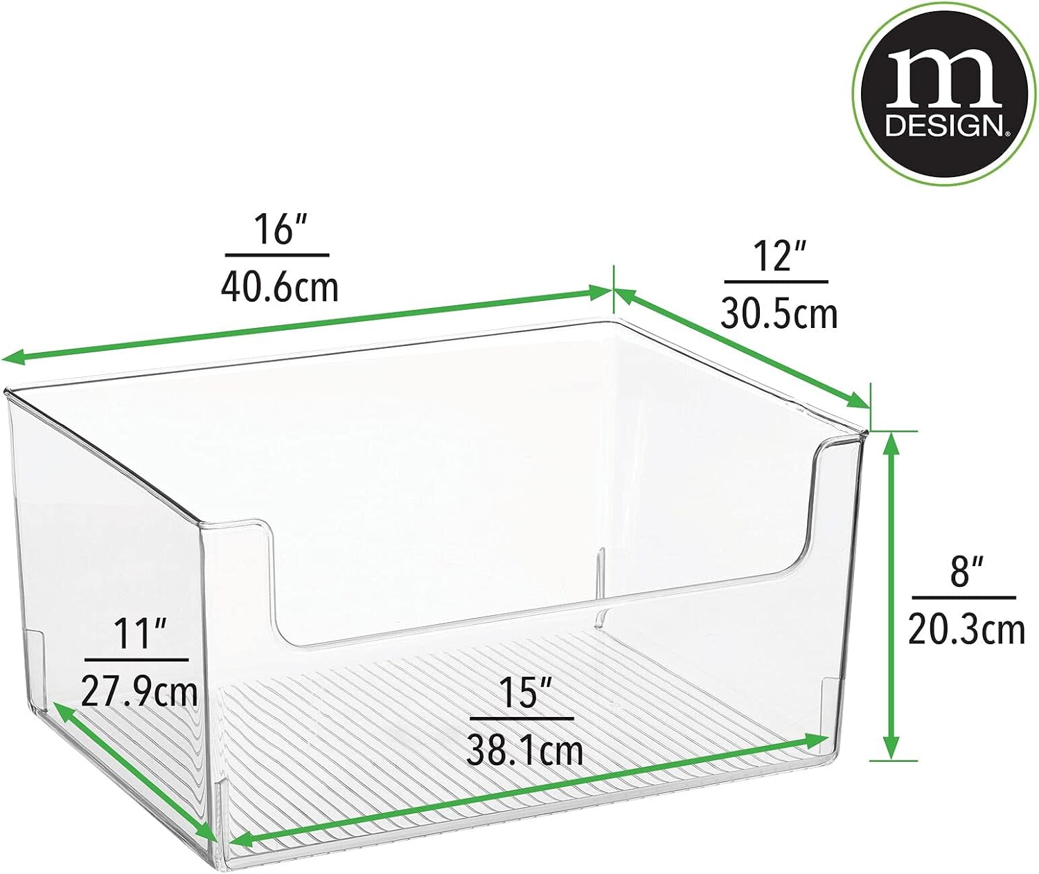Clear Stackable Plastic Open Front Storage Organizer Bin Basket, 8 Pack H904979