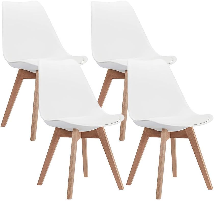 Black Mid Century Modern Side Chair with Wood Legs, Set of 2 R796182