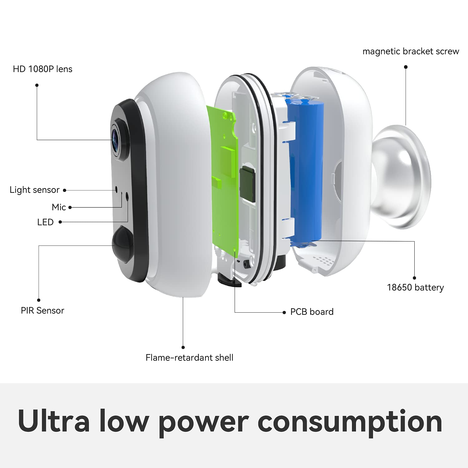 Wireless Battery Powered Camera with Night Vision, 1080P Video, Motion Detection, 2-Way Audio, IP66 Waterproof, Pack of 2 G160