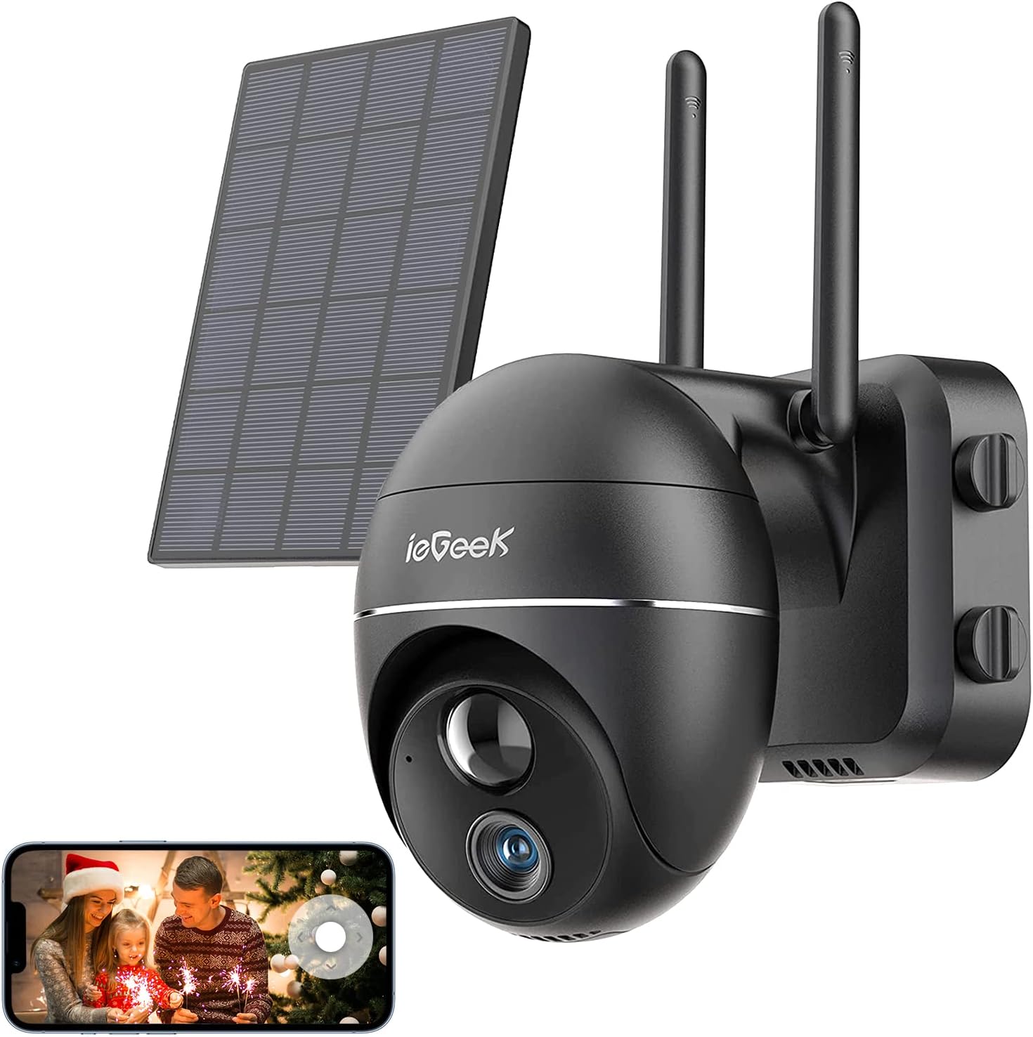 Solar Powered 360° PTZ Wireless Outdoor Security Camera T8898