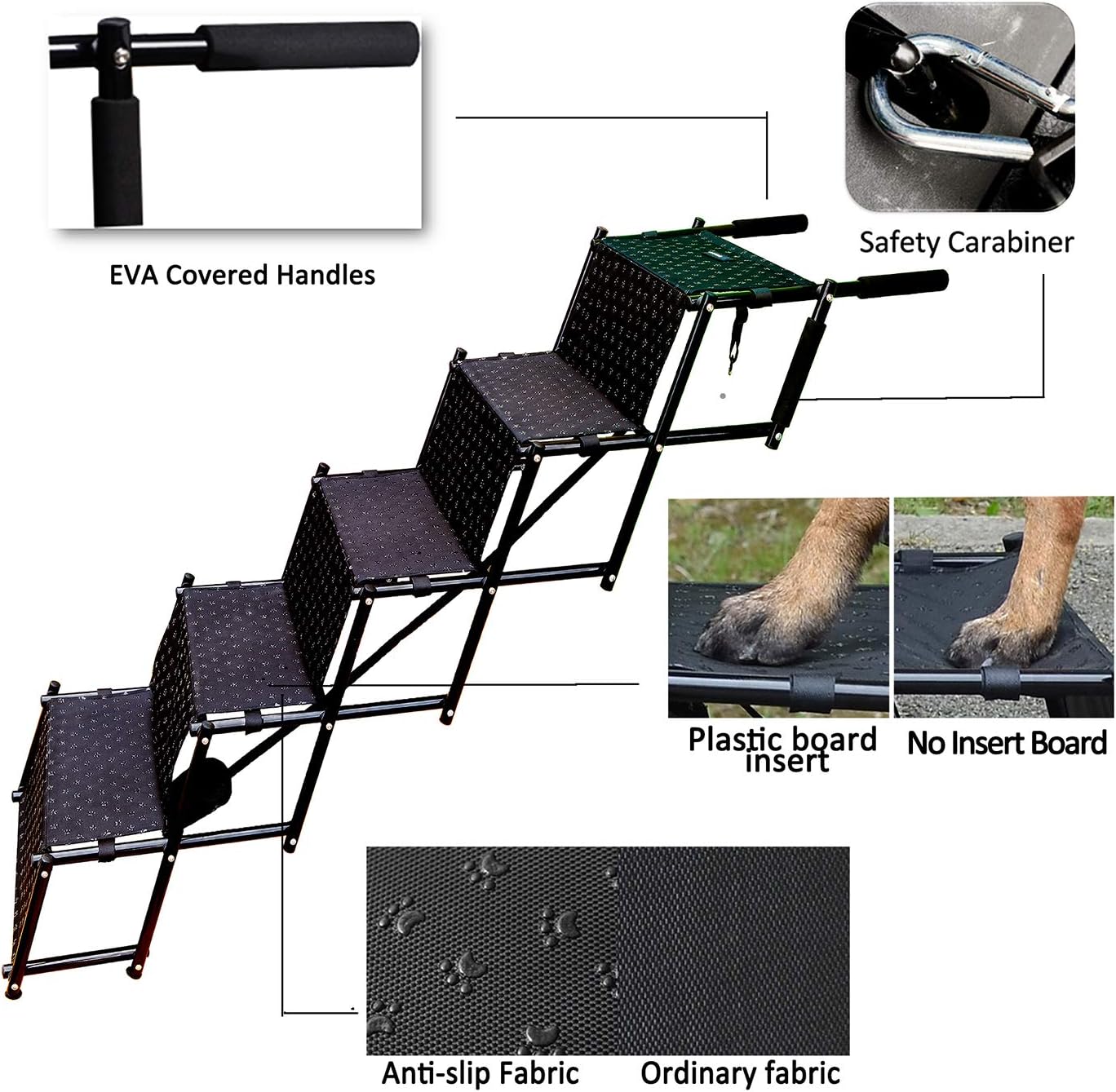 5 Steps Metal Frame Dog Stairs A8713