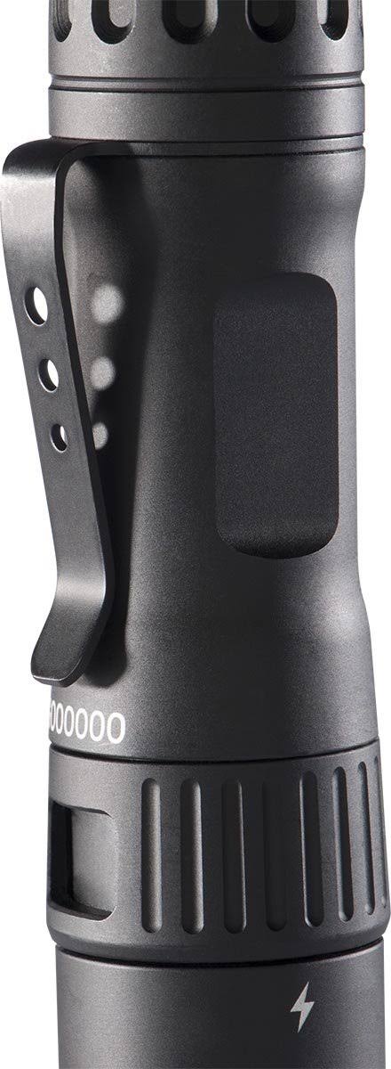 Black USB-Rechargeable Flashlight V8765