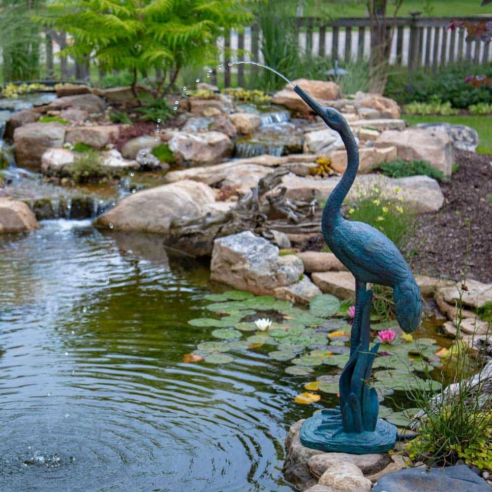 Standing Crane Fountain G7528