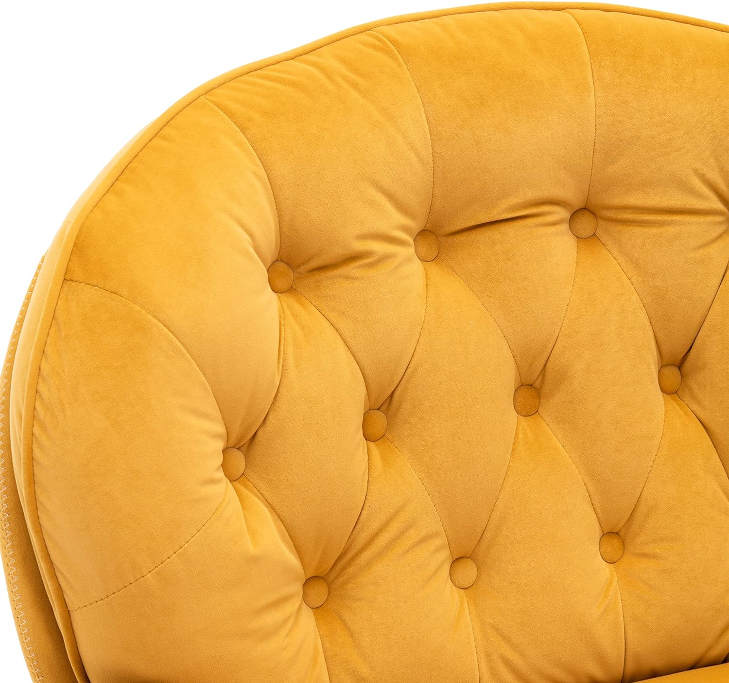 Yellow Velvet Lounge Chair with Ottoman P400