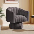 Grey Velvet Swivel Barrel Accent Sofa Chair E789415