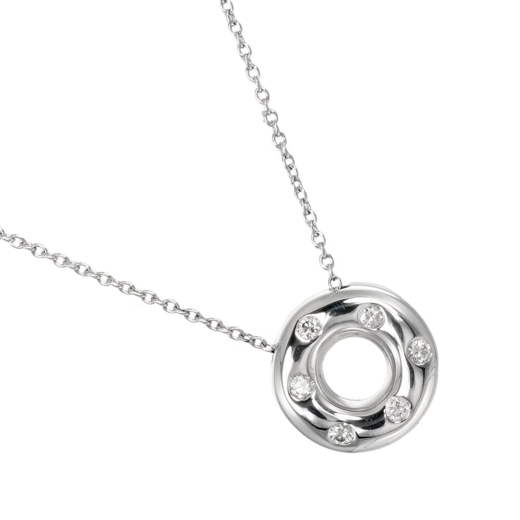 Platinum Diamond Circle Necklace L99636