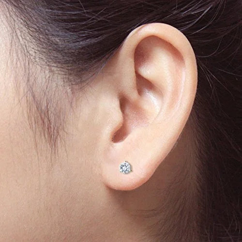 14k Yellow Gold Lab Grown Diamond Stud Earrings (1/4 cttw, E-F, VS1-VS2) Screw-backs R333