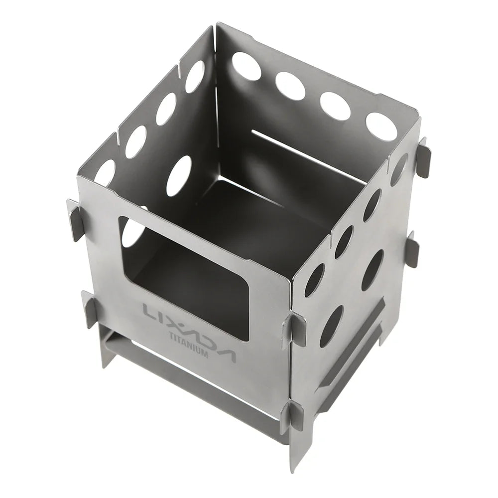 Titanium Folding Wood Pocket Camping Cooking Stove N1377