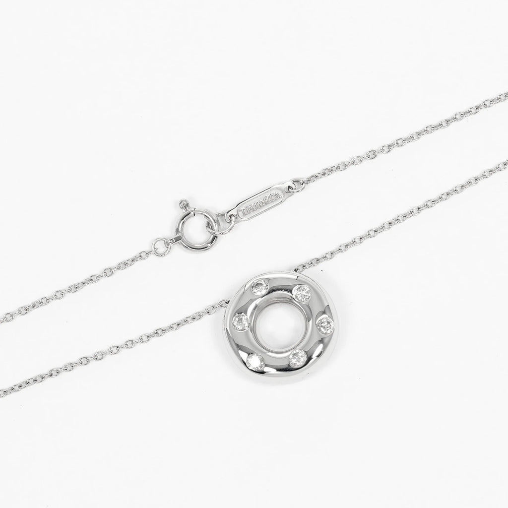 Platinum Diamond Circle Necklace L99636