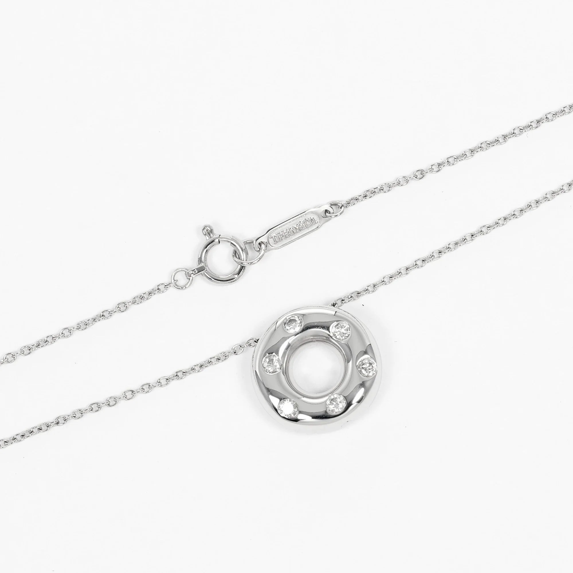 Platinum Diamond Circle Necklace L99636