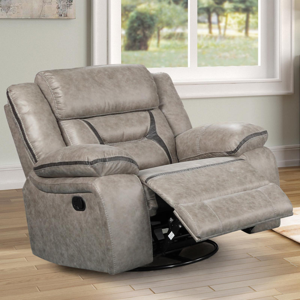 Dark Chesnut Manual Recliner Chair with Console K49923
