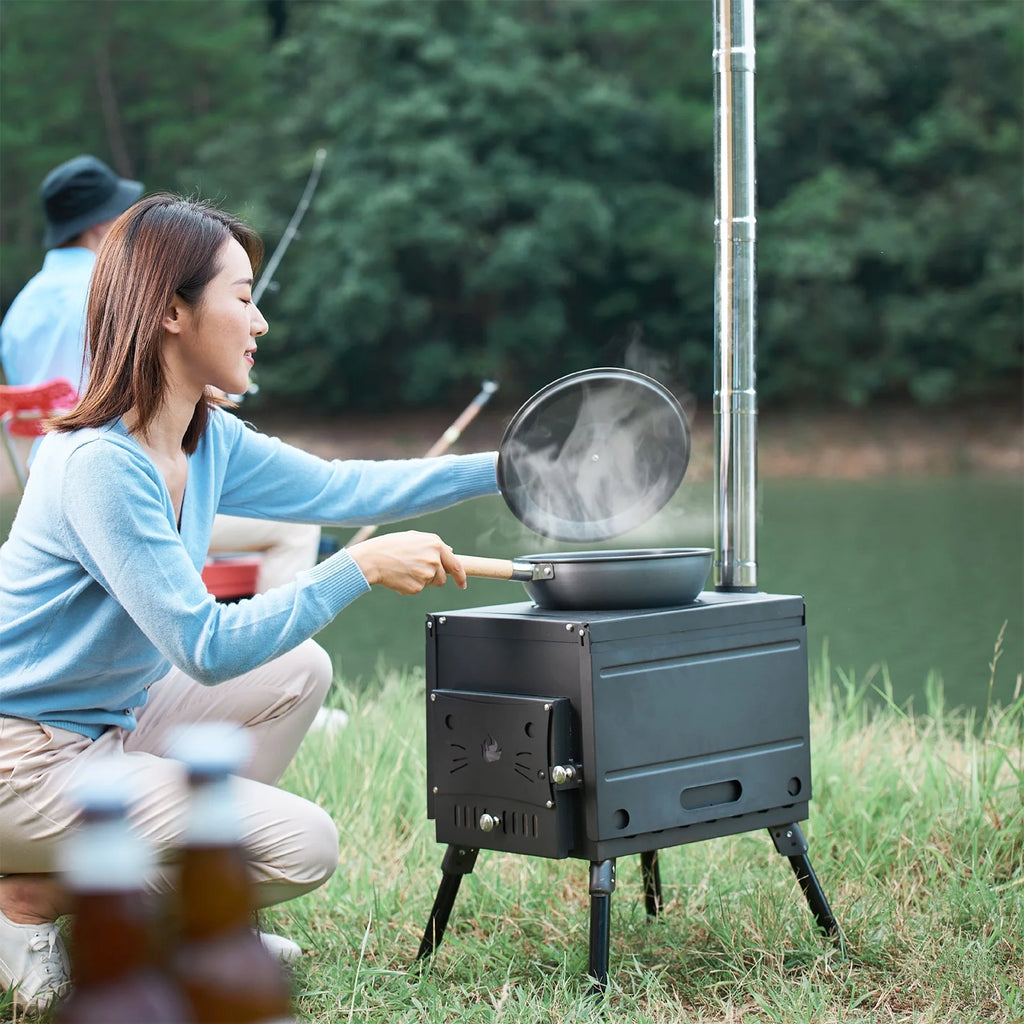 Portable Foldable Wood Burning Camp Tent with Chimney N6799