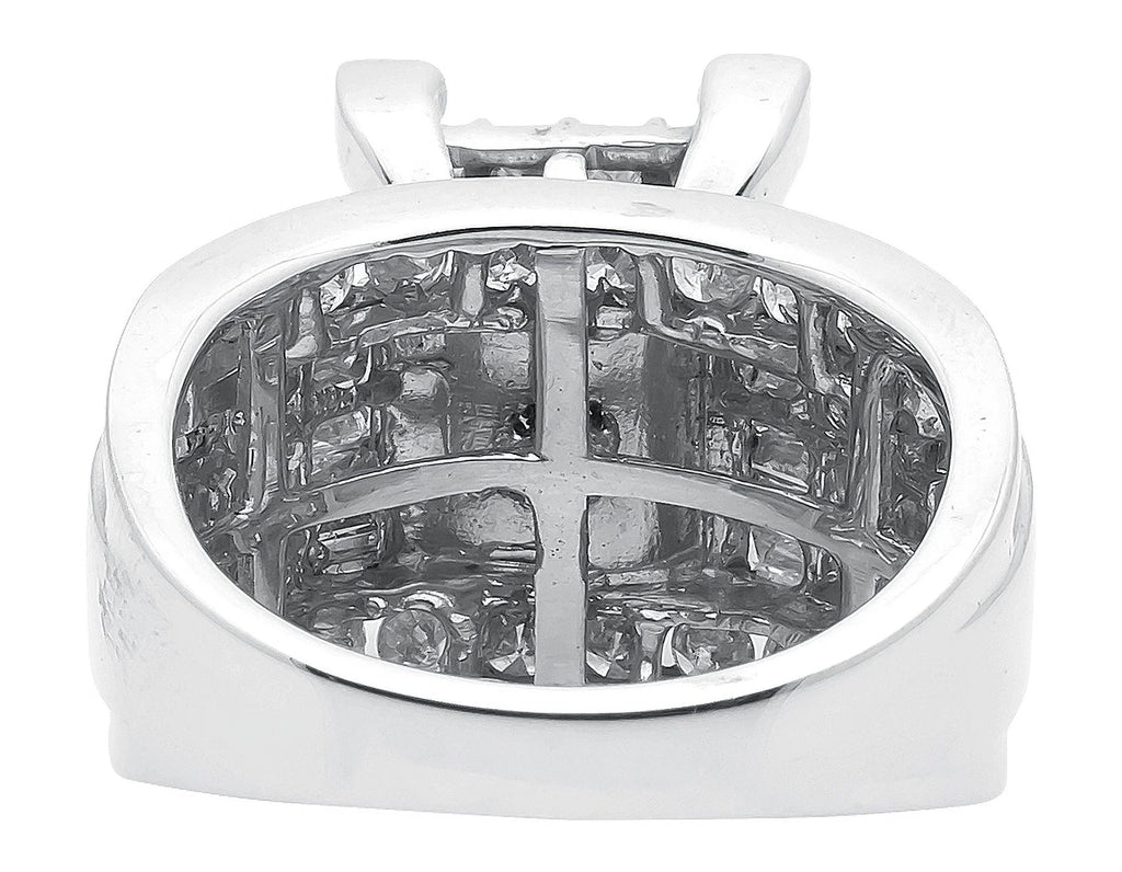 10k White Gold Princess Cut Cluster Engagement Ring E2019