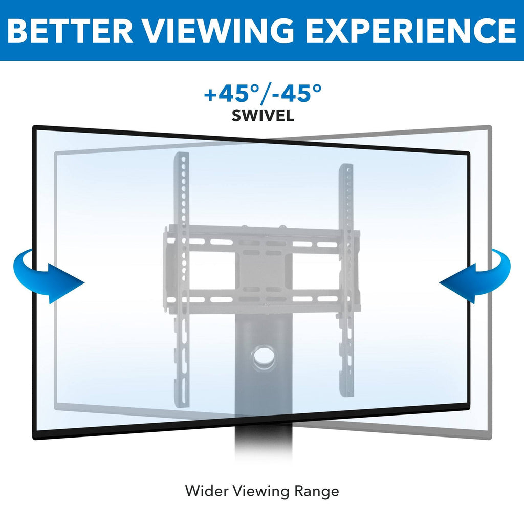 Mobile TV Stand Cart for Flat Screen TVs, Adjustable - Black L535271
