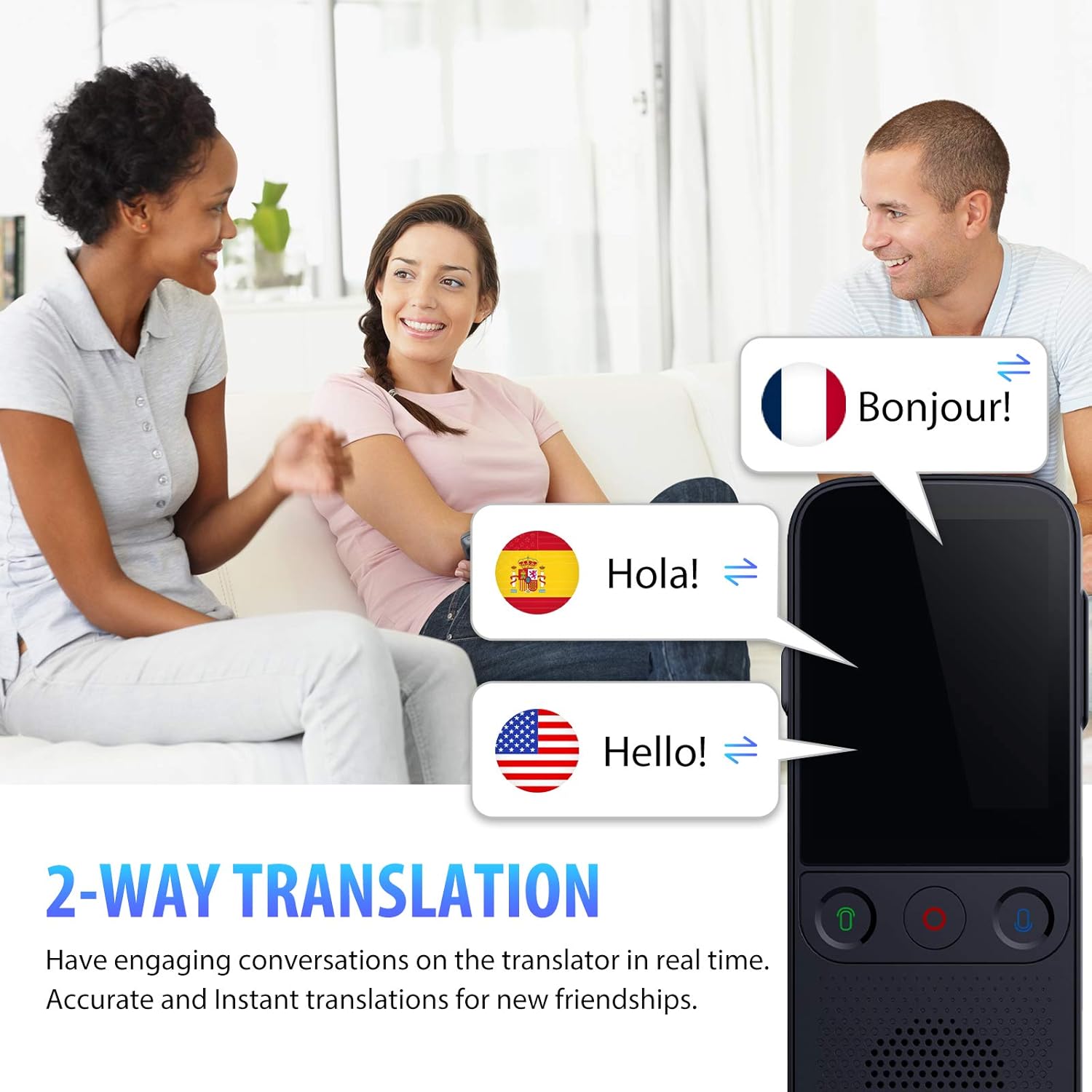 Pack of 2 Two Way Real Time Language Translator Device A634721