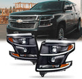 Black Housing LED DRL Projector Headlights B732