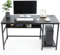 Rustic Brown 55 Inch Computer Desk with Power Outlet and Storage Shelves V811030